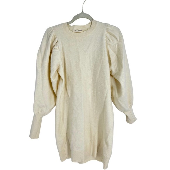 Ulla Johnson Dresses & Skirts - Ulla Johnson Womens Viviana White boiled Wool Puff Sleeve sweater SZ S